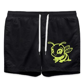 Abeille Bumblebee Bande dessinée - Short de bain - noir - Devant - AI Model Male 185 light (185cm)