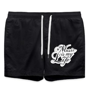 La musique est ma vie Musique Vie Amour Citation - Short de bain - noir - Devant - AI Model Male 185 light (185cm)