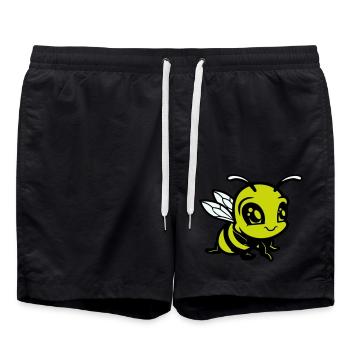 Bee Bumblebee Comic - Swim Trunks - black - Front - AI Model Male 185 light (185cm)