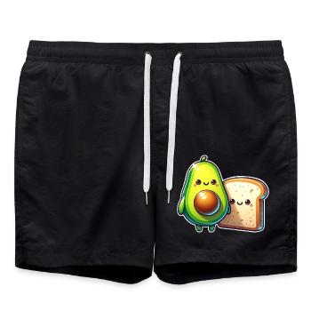 Avocado Toast - Badeshorts - Schwarz - Vorne - AI Model Male 185 light (185cm)