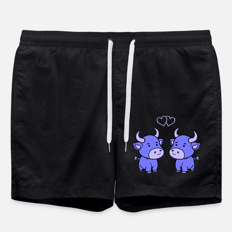 vache bébé amour - Short de bain - noir