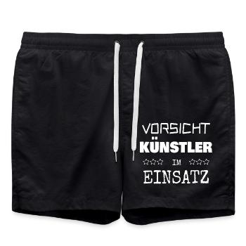 Gift for Artist - Swim Trunks - black - Front - AI Model Male 185 light (185cm)