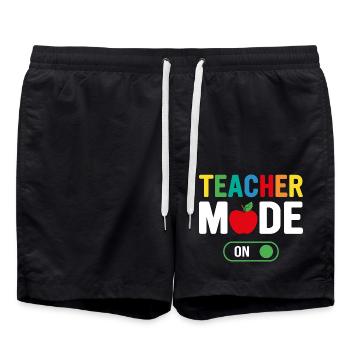 Lehrermodus in der Schule Lustige Schüler Bester Lehrer - Badeshorts - Schwarz - Vorne - AI Model Male 185 light (185cm)