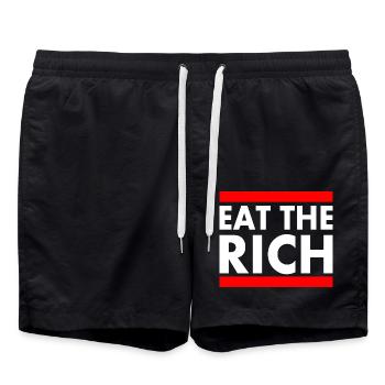 Eat the rich - Badeshorts - Schwarz - Vorne - AI Model Male 185 light (185cm)