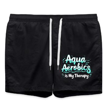 Aqua Aerobics Is My Therapy - Swim Trunks - black - Front - AI Model Male 185 light (185cm)