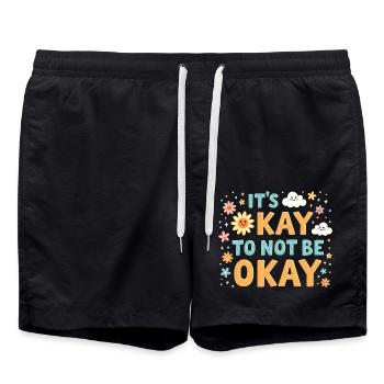 Es ist okay, nicht okay zu sein - Badeshorts - Schwarz - Vorne - AI Model Male 185 light (185cm)
