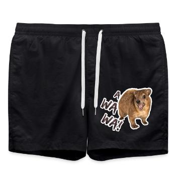 Hyrax Awawa ! - Highlander hurlant - Short de bain - noir - Devant - AI Model Male 185 light (185cm)