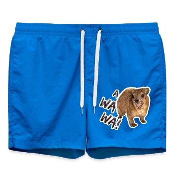 Awawa! Angry Screaming Hyrax Meme - Swim Trunks - cobalt blue - Front