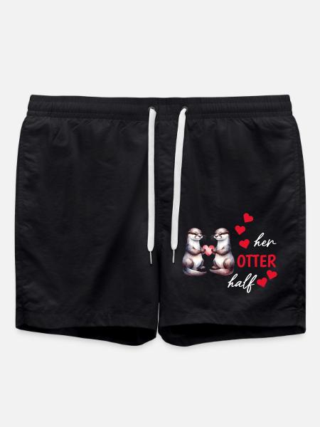 Otter Half Love Gift - Swim Trunks - black