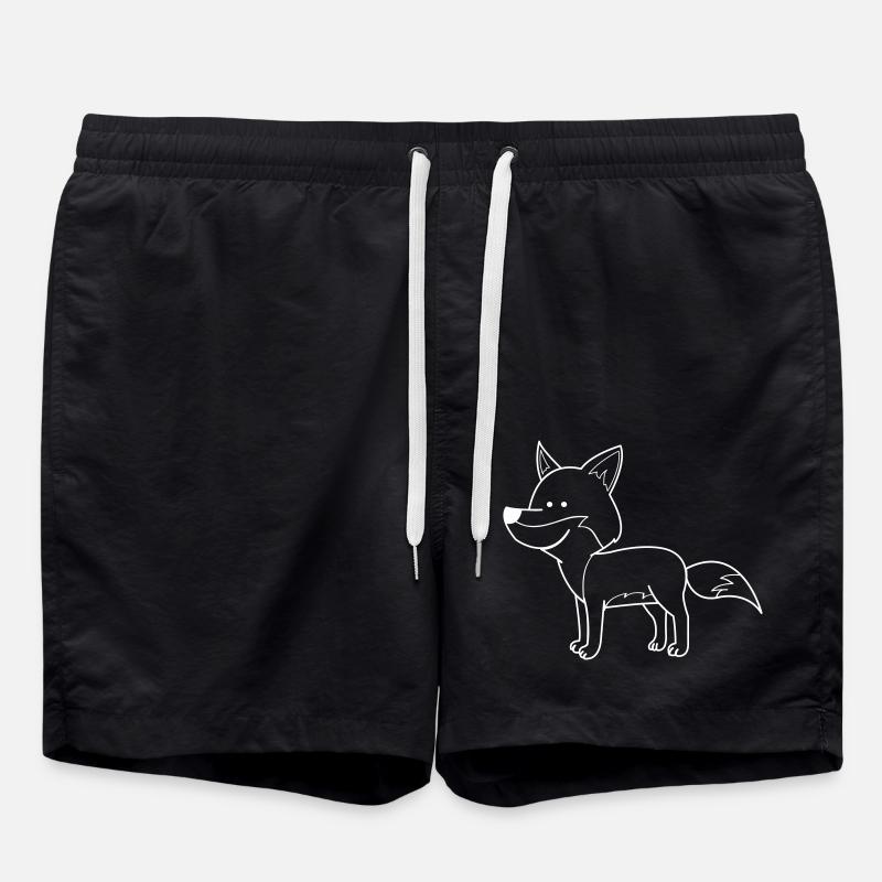 Fuchs Comic - Badeshorts - Schwarz