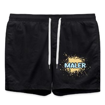 Maler - Badeshorts - Schwarz - Vorne - AI Model Male 185 light (185cm)