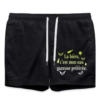 Papa Papa Humor Witz Geschenk Lieblingsbier - Badeshorts - Schwarz - Vorne - AI Model Male 185 light (185cm)