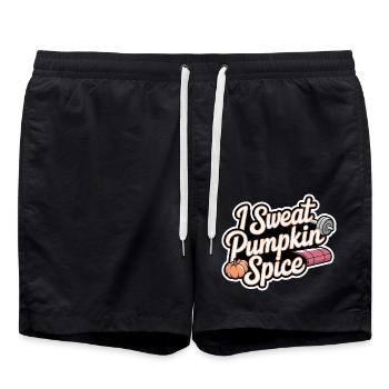 I Sweat Pumpkin Spice 6 - Badeshorts - Schwarz - Vorne - AI Model Male 185 light (185cm)