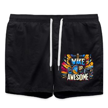 I Wake Up Awesome 13 - Badeshorts - Schwarz - Vorne - AI Model Male 185 light (185cm)