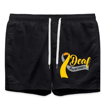 Sourd Sourd Sourd Langue des signes - Short de bain - noir - Devant - AI Model Male 185 light (185cm)