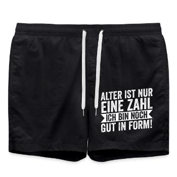Ich Bin Nicht Alt Geburtstag - Badeshorts - Schwarz - Vorne - AI Model Male 185 light (185cm)
