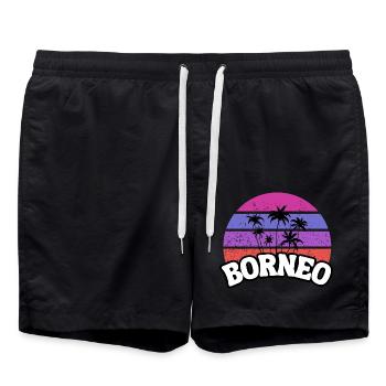 Borneo Indonesia - Swim Trunks - black - Front - AI Model Male 185 light (185cm)