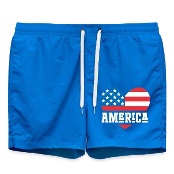 Amerika Flagge Herz - Badeshorts - Cobalt blue - Vorne