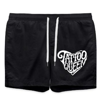 Idée cadeau Tattoo Queen pour l’amateur de tatouage - Short de bain - noir - Devant - AI Model Male 185 light (185cm)