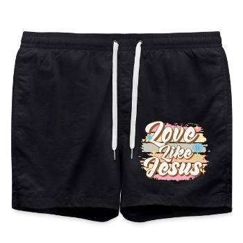Love Like Jesus - Swim Trunks - black - Front - AI Model Male 185 light (185cm)