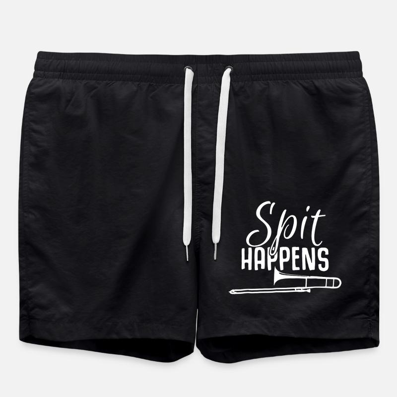 Spit Happens Trombone - Swim Trunks - black