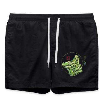 Chinesisch_Architektur_Himmelstempel_Wenshou 1420 - Badeshorts - Schwarz - Vorne - AI Model Male 185 light (185cm)