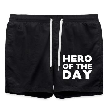 Hero of the Day - Held des Tages - Swim Trunks - black - Front - AI Model Male 185 light (185cm)