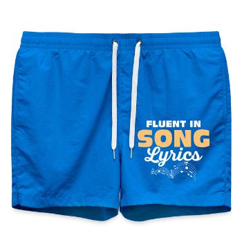 Fluent In Song Lyrics Singing Singer - Badeshorts - Cobalt blue - Vorne