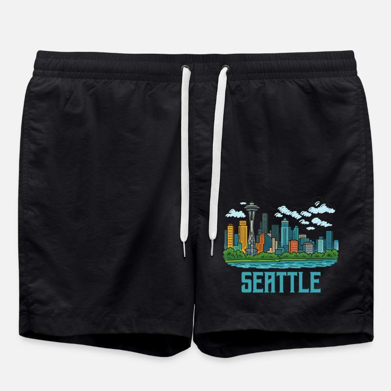 seattle stadt - Badeshorts - Schwarz