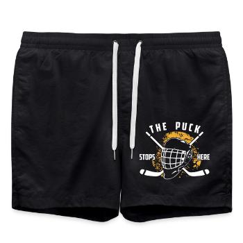 Hockey The Puck Stops Her - Swim Trunks - black - Front - AI Model Male 185 light (185cm)