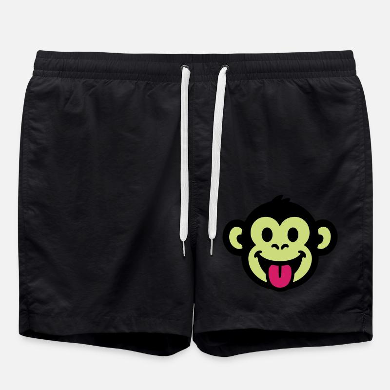 Monkey Funny Comic - Swim Trunks - black