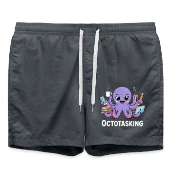 Octotasking octopus en mode multitâche - Short de bain - charbon - Devant - AI Model Male 185 light (185cm)