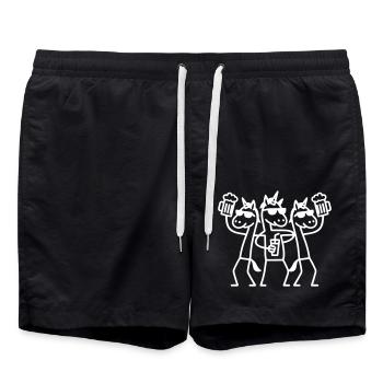 Unicorn Beer Crew - Short de bain - noir - Devant - AI Model Male 185 light (185cm)