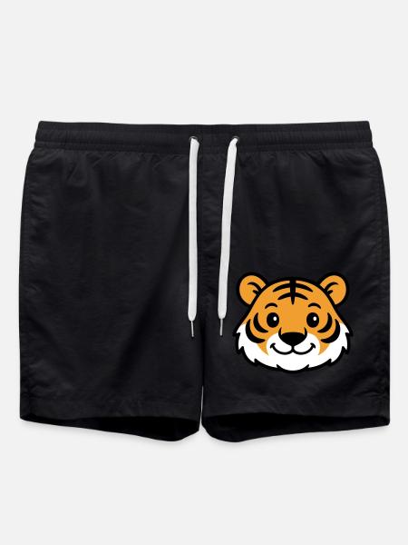 Tiger Gesicht - Badeshorts - Schwarz