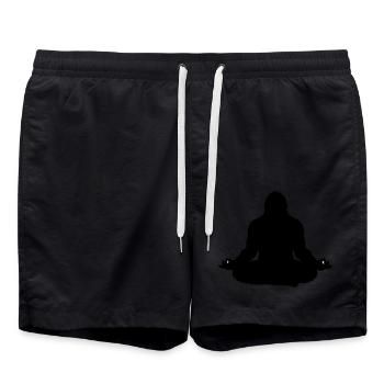 Bigfoot Meditation Silhouette - Swim Trunks - black - Front - AI Model Male 185 light (185cm)