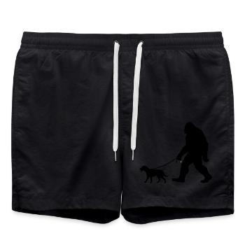 Bigfoot's Best Friend: - Swim Trunks - black - Front - AI Model Male 185 light (185cm)