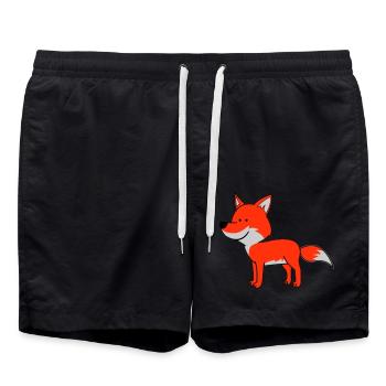 fuchs 02 - Badeshorts - Schwarz - Vorne - AI Model Male 185 light (185cm)