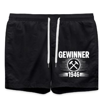 Erzgebirge Gewinner - Badeshorts - Schwarz - Vorne - AI Model Male 185 light (185cm)