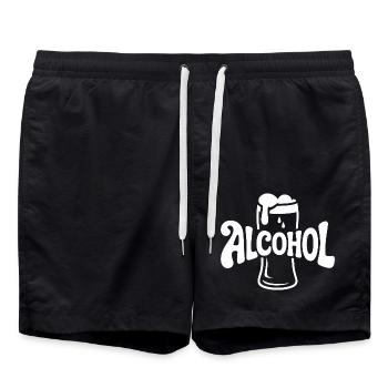 Alkohol - Cool Drinking Logo - Badeshorts - Schwarz - Vorne - AI Model Male 185 light (185cm)