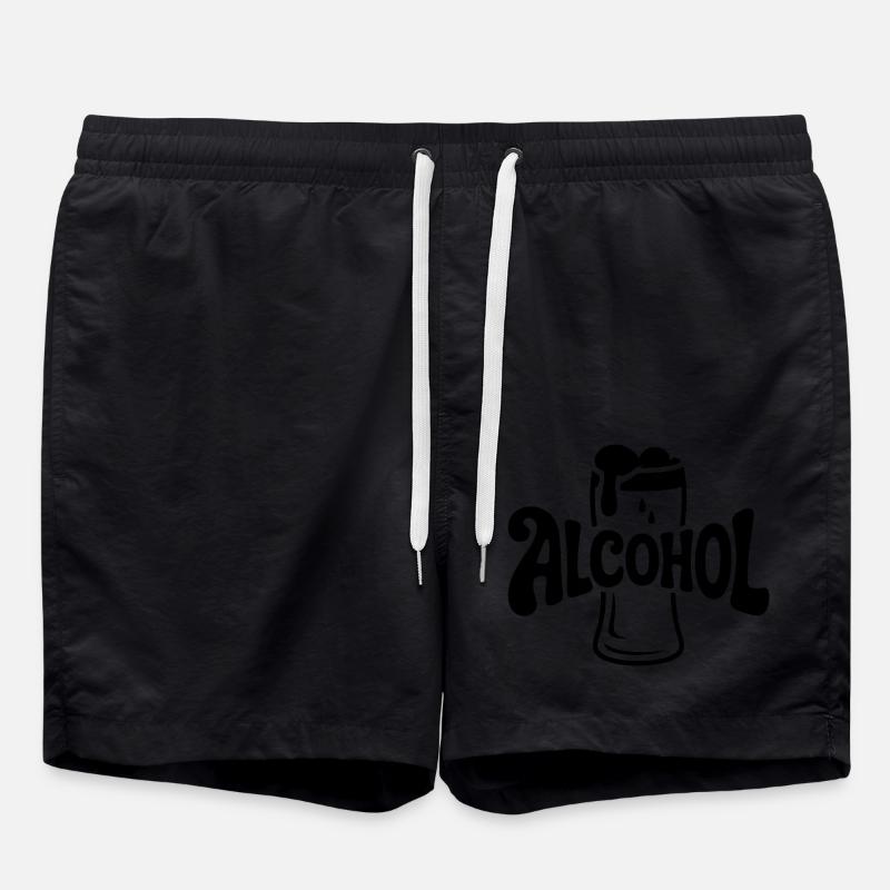 Alcohol - Cool Drinking Logo - Swim Trunks - black