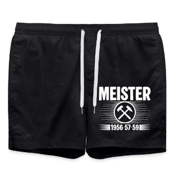 Erzgebirge Meister - Badeshorts - Schwarz - Vorne - AI Model Male 185 light (185cm)