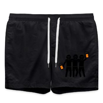 Party Team Bier Gruppe - Badeshorts - Schwarz - Vorne - AI Model Male 185 light (185cm)