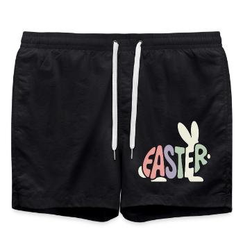 Lapin de Pâques - Logo de Pâques - Short de bain - noir - Devant - AI Model Male 185 light (185cm)