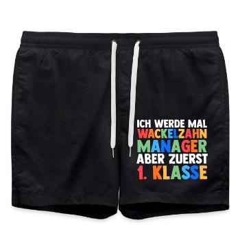 Daycare Leavers First Grade School Enrollment Schoolchild - Swim Trunks - black - Front - AI Model Male 185 light (185cm)