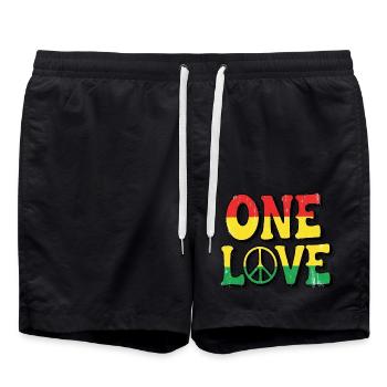 Reggae Culture Life Freedom Love and Happy Vibes - Badeshorts - Schwarz - Vorne - AI Model Male 185 light (185cm)