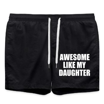 awesome like my daughter - Badeshorts - Schwarz - Vorne - AI Model Male 185 light (185cm)