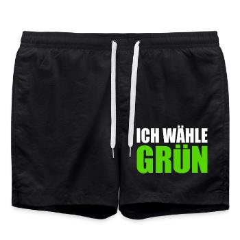 I choose green - Swim Trunks - black - Front - AI Model Male 185 light (185cm)