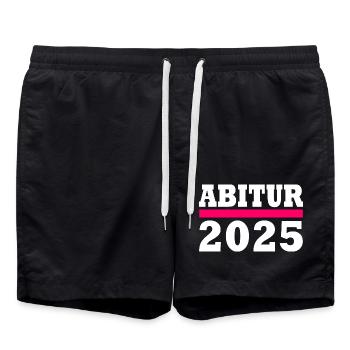 Abitur 2025 - Swim Trunks - black - Front - AI Model Male 185 light (185cm)