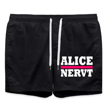 Alice nervt - Badeshorts - Schwarz - Vorne - AI Model Male 185 light (185cm)