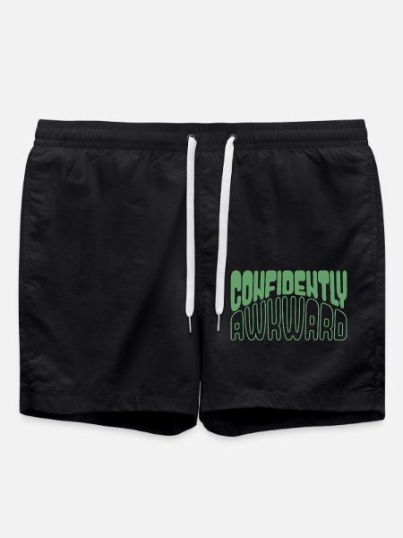Confidently awkward in green - Swim Trunks - black